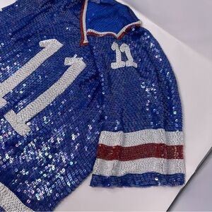 The Game Day Glam Sports Jersey - Blue Sequin Jersey with Number 11